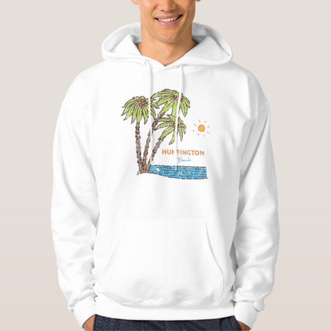 Huntington Beach, California Surfing Vi Hoodie (Vorderseite)