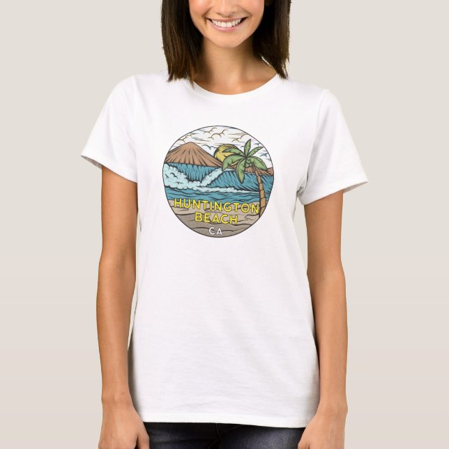 Huntington Beach California Vintag T-Shirt (Vorderseite)