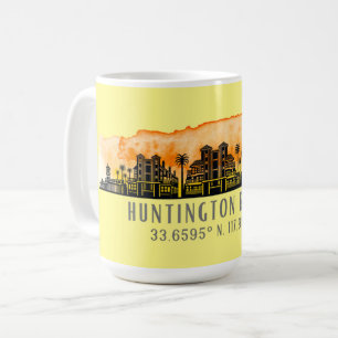 Huntington Beach City Silhouette Kaffeetasse