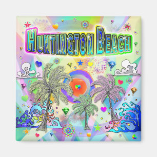 Huntington Beach Deep Dream Magnet