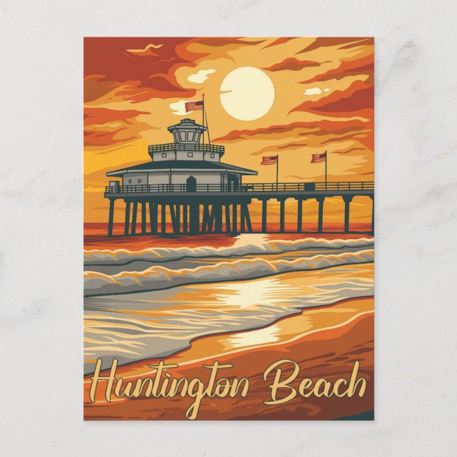 Huntington Beach - Ein Riesenspass aus der Vergang Postkarte (Vorderseite)