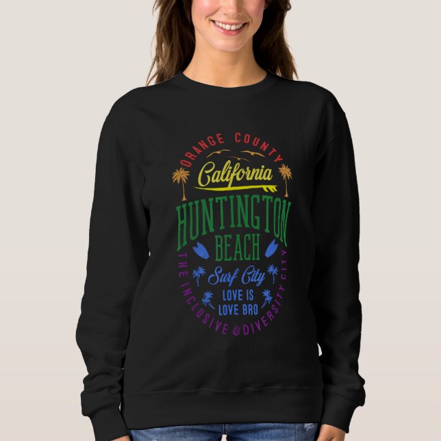 Huntington Beach Inclusive & Diversity City Badge  Sweatshirt (Vorderseite)