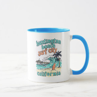 Huntington Beach Kalifornien Retro-Surfer-Welle Tasse