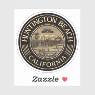 HUNTINGTON BEACH ORANGE KALIFORNIA VINTAG AUFKLEBER