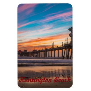 Huntington Beach Pier bei Sonnenuntergang Magnet