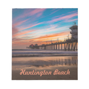 Huntington Beach Pier bei Sonnenuntergang Notepad Notizblock