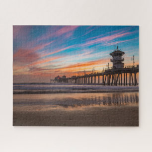 Huntington Beach Pier bei Sonnenuntergang Puzzle