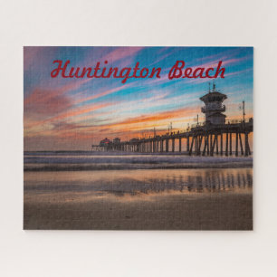 Huntington Beach Pier bei Sonnenuntergang Puzzle