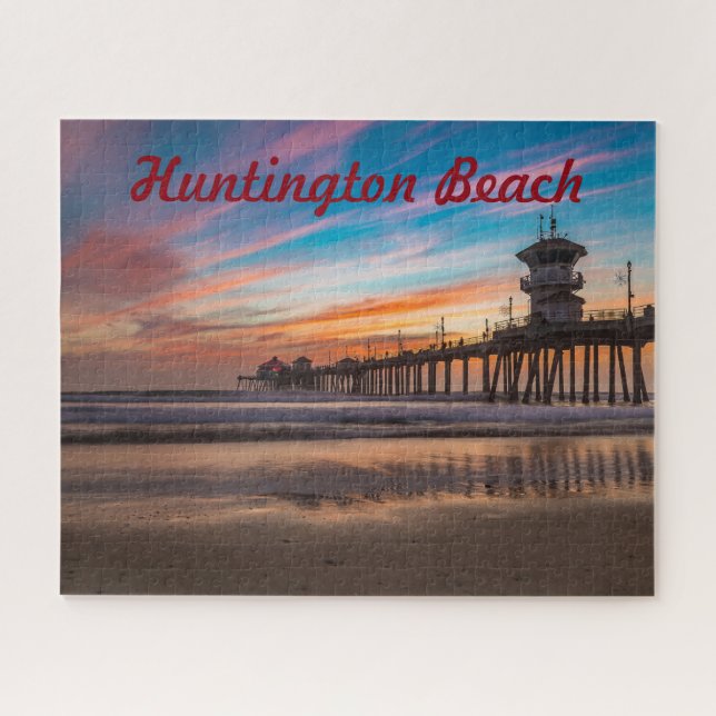 Huntington Beach Pier bei Sonnenuntergang Puzzle (Horizontal)