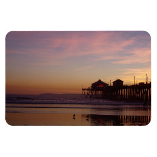 Huntington Beach Pier bei Sunset Flexi Magnet