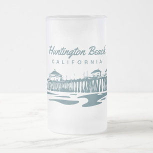 Huntington Beach Pier, CA - kundenspezifische Mattglas Bierglas