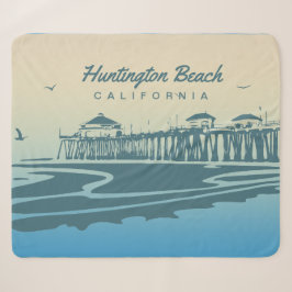 Huntington Beach Pier, CA - kundenspezifische Sherpadecke