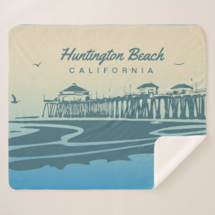 Huntington Beach Pier, CA - kundenspezifische Sherpadecke