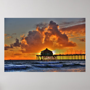 Huntington Beach Pier California Poster