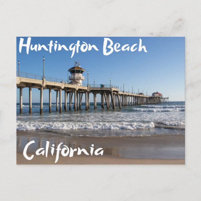 Huntington Beach Pier California Postkarte (Vorderseite)