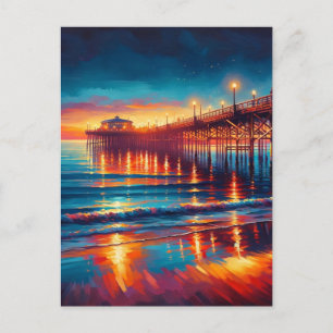Huntington Beach Pier California Sonnenuntergang M Postkarte