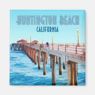 Huntington Beach Pier California Vintag Magnet