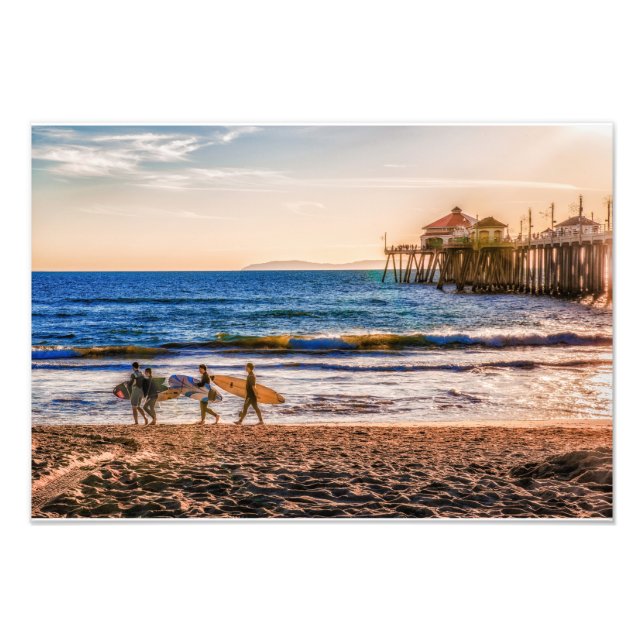 Huntington Beach Pier Foto Print (Vorne)
