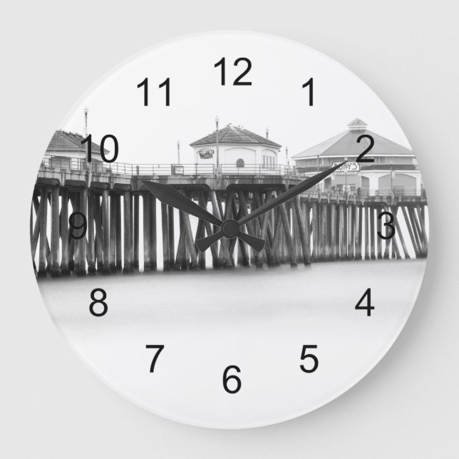 Huntington Beach Pier Große Wanduhr (Vorderseite)