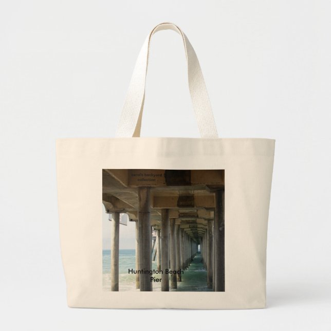 , Huntington Beach Pier Jumbo Stoffbeutel (Vorne)