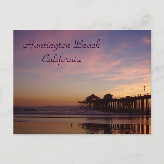 Huntington Beach Pier, Kalifornien Postkarte (Vorderseite)