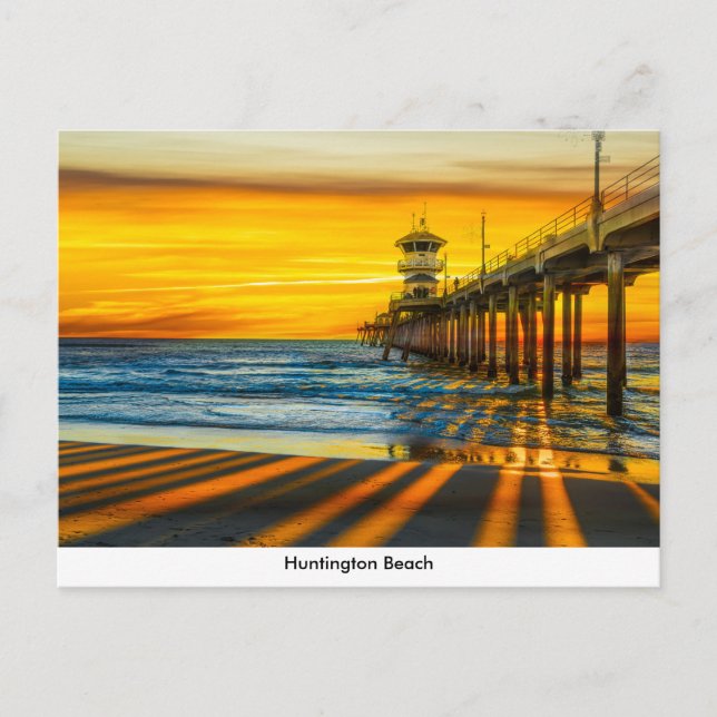 Huntington Beach Pier Postcard Postkarte (Vorderseite)