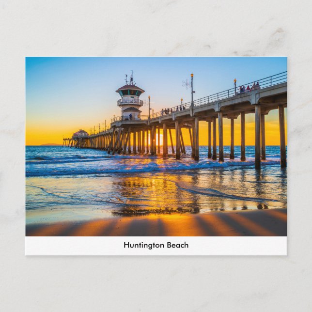 Huntington Beach Pier Postcard Postkarte (Vorderseite)