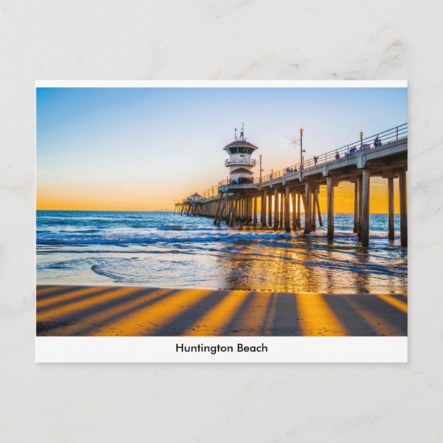 Huntington Beach Pier Postcard Postkarte (Vorderseite)