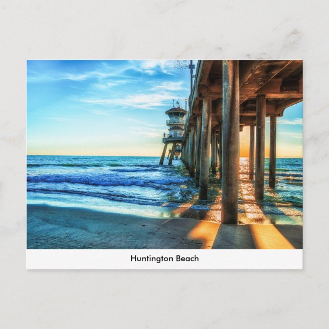 Huntington Beach Pier Postcard Postkarte (Vorderseite)