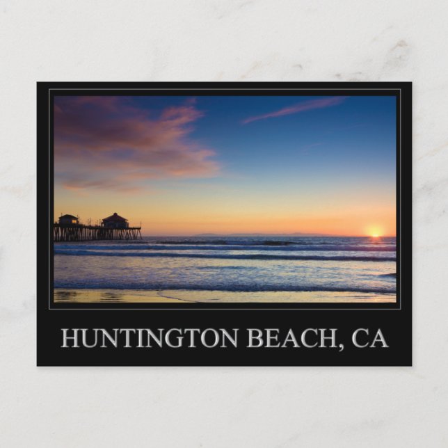 Huntington Beach Pier Postcard Postkarte (Vorderseite)