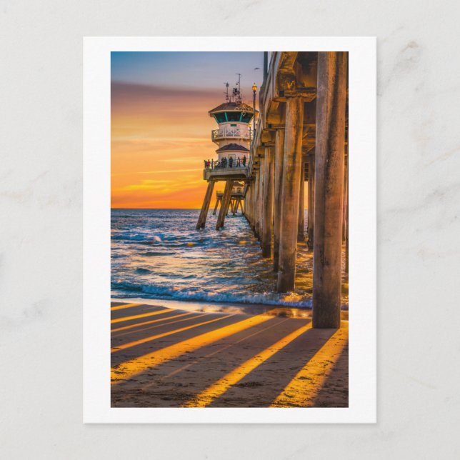 Huntington Beach Pier Postkarte (Vorderseite)