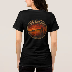 Huntington Beach Pier Sonnenuntergang - John Minar Tri-Blend Shirt