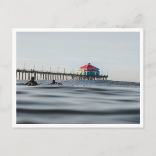 Huntington Beach Pier Surfer bei Rubys Foto Postkarte