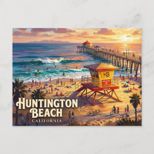 Huntington Beach Pier USA Postkarte