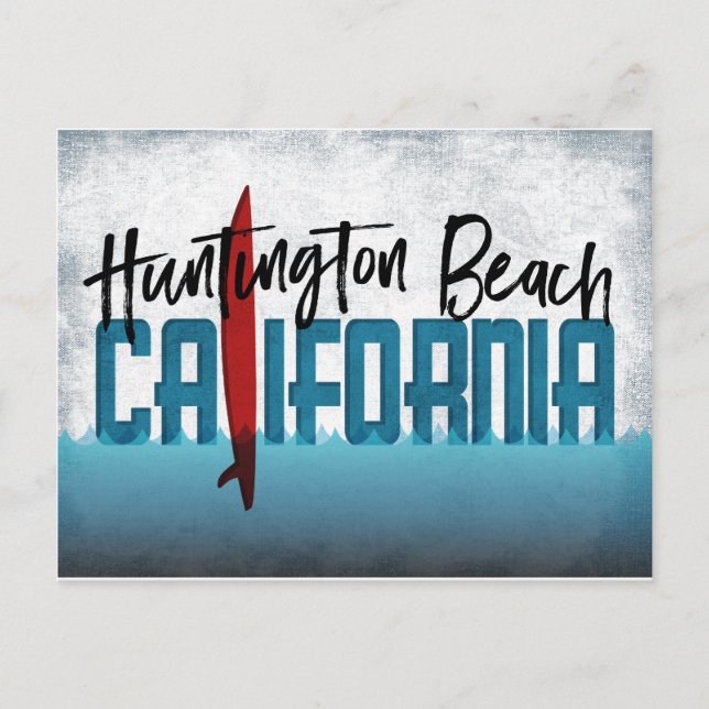 Huntington Beach Postcard California Surfboard Postkarte (Vorderseite)