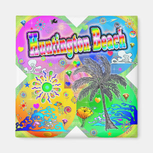 Huntington Beach Quadro Jahreszeiten Magnet