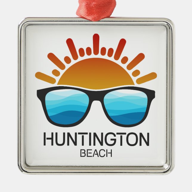 Huntington Beach South Carolina Sonnenbrille Ornament Aus Metall (Vorne)