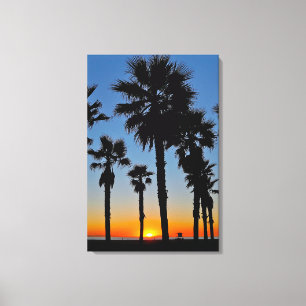Huntington Beach Sunset Palms - John Minar  Leinwanddruck