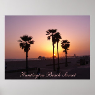 Huntington Beach Sunset Poster