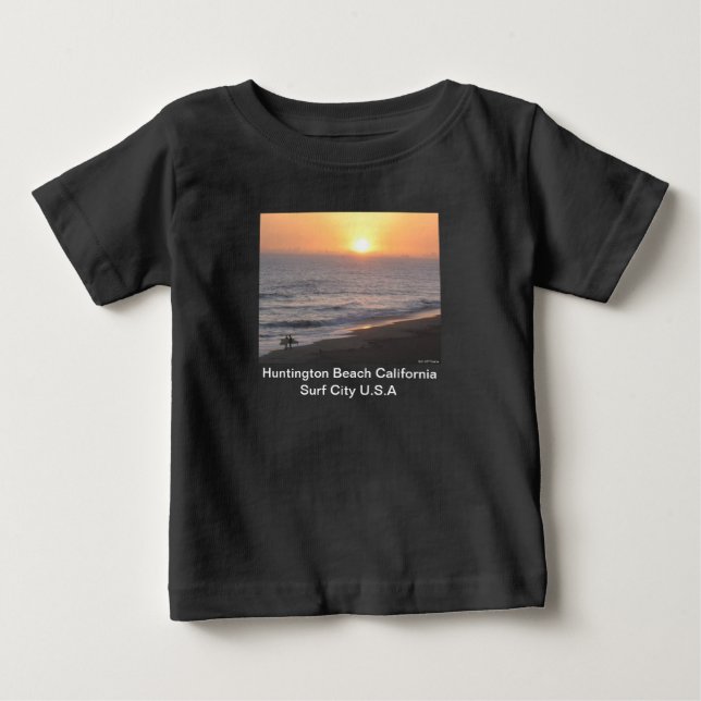 Huntington Beach "Surf City" Baby T-shirt (Vorderseite)
