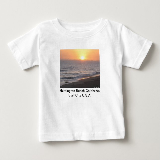 Huntington Beach "Surf City" Baby T-shirt (Vorderseite)