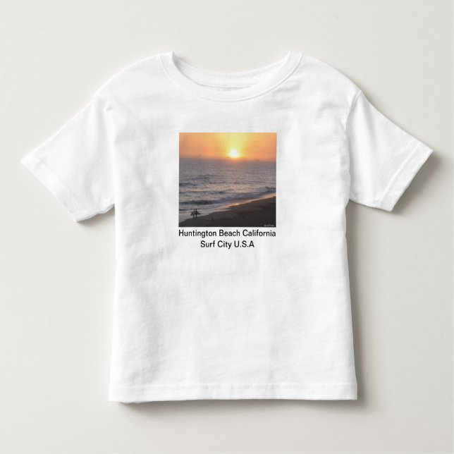 Huntington Beach "Surf City" Kleinkind T-shirt (Vorderseite)