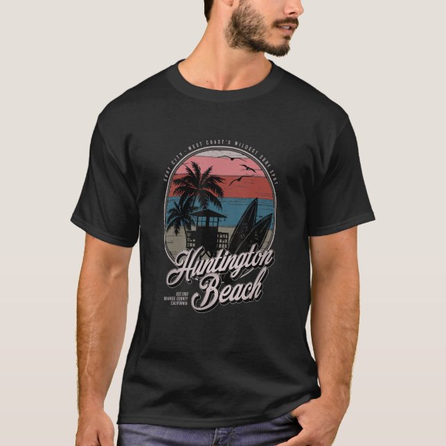 Huntington Beach Surf City West Coastu2019s Wildes T-Shirt (Vorderseite)
