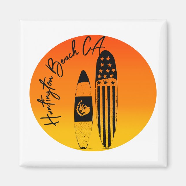 Huntington Beach Surfboards und Sunsets Magnet (Vorne)