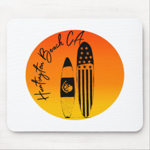 Huntington Beach Surfboards und Sunsets Mousepad