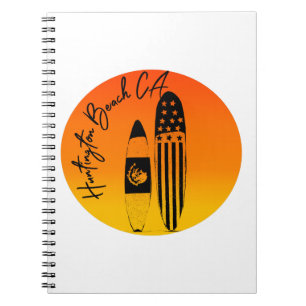 Huntington Beach Surfboards und Sunsets Notizblock