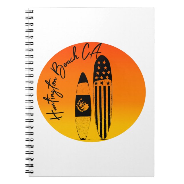 Huntington Beach Surfboards und Sunsets Notizblock (Vorderseite)