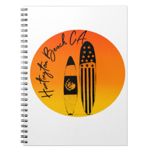 Huntington Beach Surfboards und Sunsets Notizblock