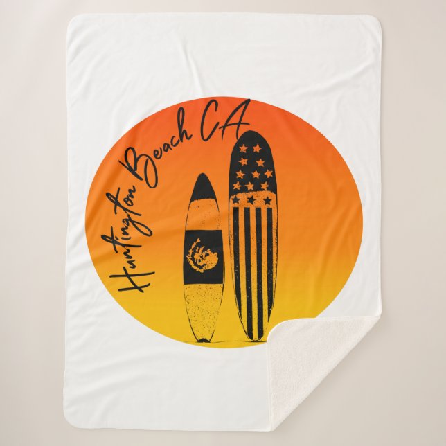 Huntington Beach Surfboards und Sunsets Sherpadecke (Vorderseite)