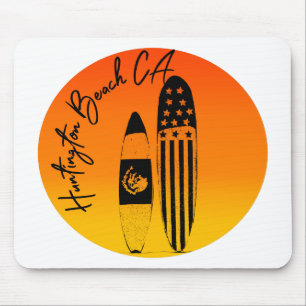 Huntington Beach Surfbretter und Sonnenuntergänge Mousepad